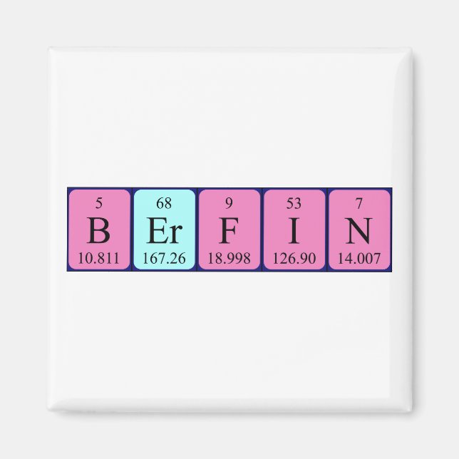 Berfin periodic table name magnet (Front)