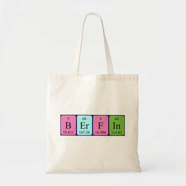 Berfin periodic table name tote bag (Front)