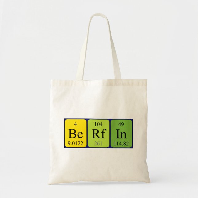 Berfin periodic table name tote bag (Front)