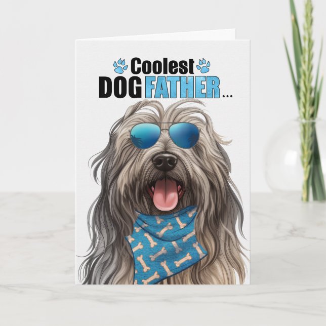 Bergamasco Dog Coolest Dad Ever Father's Day Holiday Card (Front)