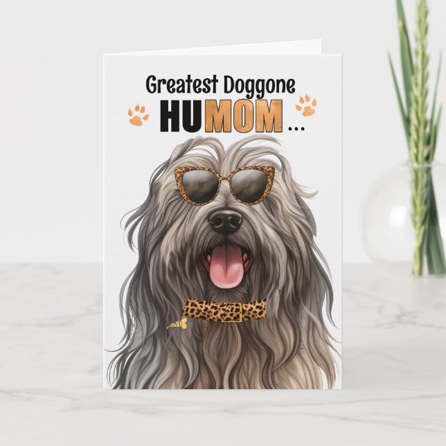 Bergamasco Dog Greatest HuMOM Mother's Day Holiday Card (Front)