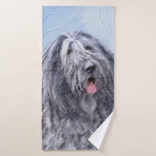 Bergamasco Sheepdog Painting - Cute Original Dog A Bath Towel Set
