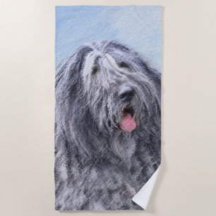 Bergamasco Sheepdog Painting - Cute Original Dog A Beach Towel