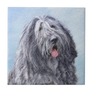 Bergamasco Sheepdog Painting - Cute Original Dog A Ceramic Tile
