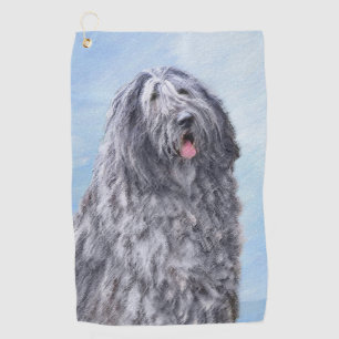 Bergamasco Sheepdog Painting - Cute Original Dog A Golf Towel