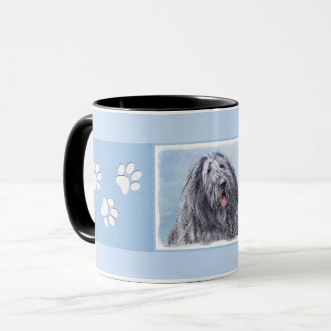 Bergamasco Sheepdog Painting - Cute Original Dog A Mug (Front Left)