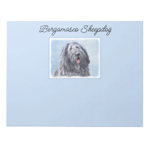 Bergamasco Sheepdog Painting - Cute Original Dog A Notepad