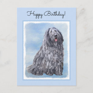 Bergamasco Sheepdog Painting - Cute Original Dog A Postcard