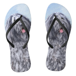 Bergamasco Sheepdog Painting - Cute Original Dog A Thongs