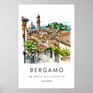Bergamo Watercolor 3 Poster