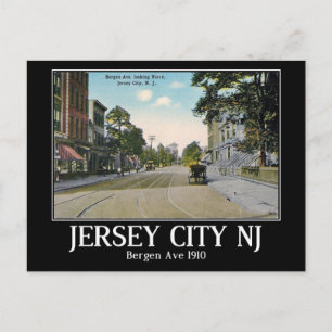 Bergen Ave, Jersey City, New Jersey, Vintage Postcard