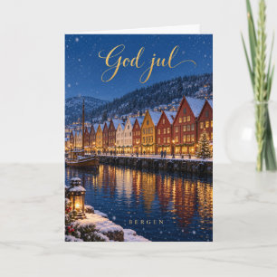 Bergen Bryggen God jul Holiday Card