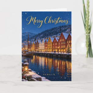 Bergen Bryggen Merry Christmas Holiday Card