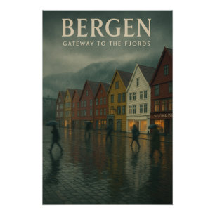 BERGEN — GATEWAY TO THE FJORDS POSTER