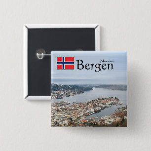 Bergen Norway 15 Cm Square Badge