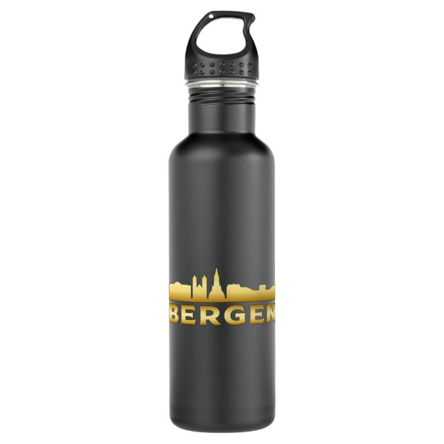 Bergen Norway City Skyline Cityscape Funny Gift 710 Ml Water Bottle (Front)
