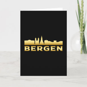 Bergen Norway City Skyline Cityscape Funny Gift Card