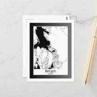 Bergen Norway Modern City Map