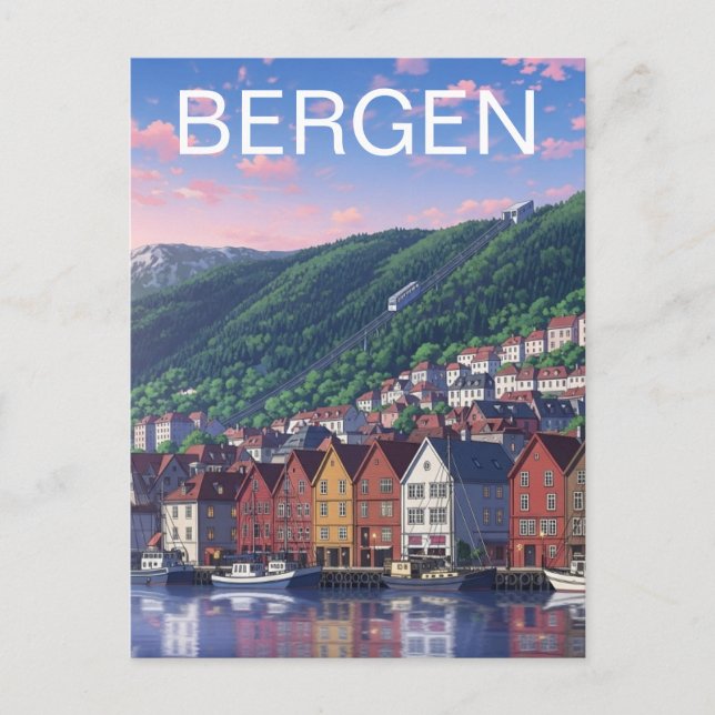 Bergen Norway Postcard (Front)