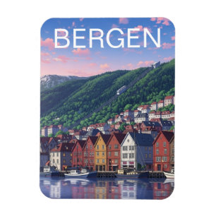 Bergen Norway Postcard Magnet