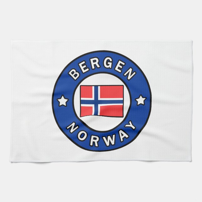 Bergen Norway Tea Towel (Horizontal)