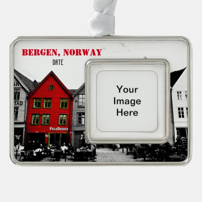 Bergen Norway Travel Christmas Ornament Customised (Front)