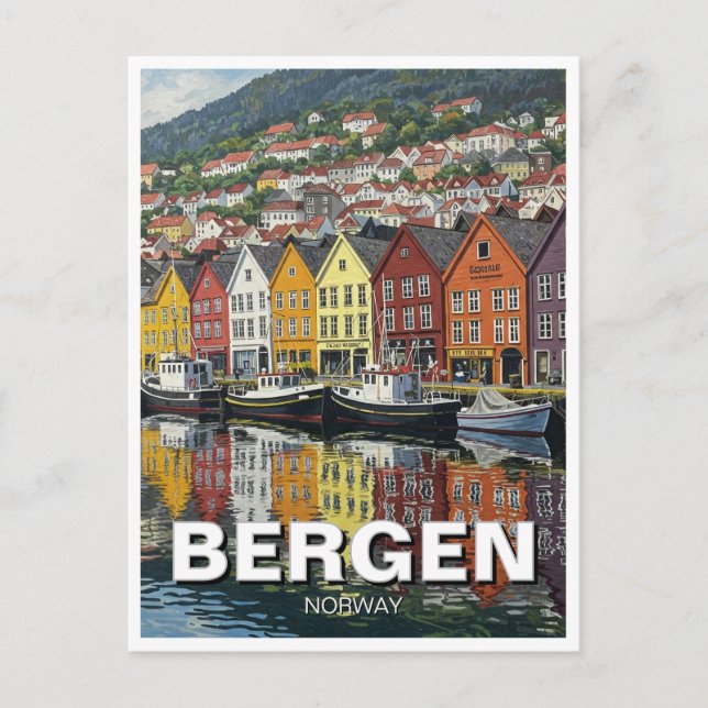 Bergen Norway Travel Postcard (Front)