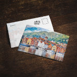 Bergen Norway Watercolor Postcard<br><div class="desc">This postcard features a watercolor portrait of Bergen,  Norway.</div>