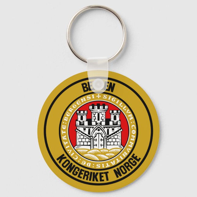 Bergen Round Emblem Key Ring (Front)