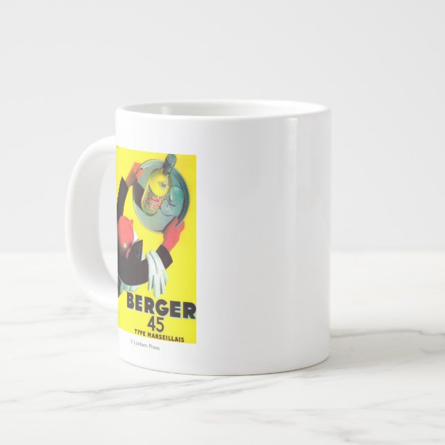 Berger 45 Vintage PosterEurope Large Coffee Mug (Front Left)