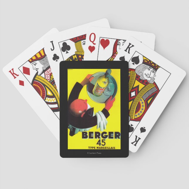 Berger 45 Vintage PosterEurope Playing Cards (Back)