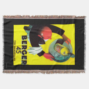 Berger 45 Vintage PosterEurope Throw Blanket