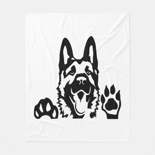 berger allemand dog fleece blanket (Front)