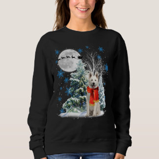 Berger Blanc Suisse Under Moonlight Snow Christmas Sweatshirt