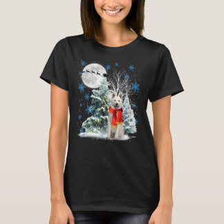 Berger Blanc Suisse Under Moonlight Snow Christmas T-Shirt