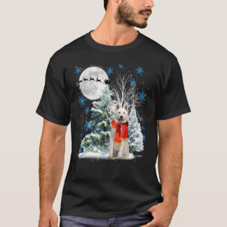 Berger Blanc Suisse Under Moonlight Snow Christmas T-Shirt