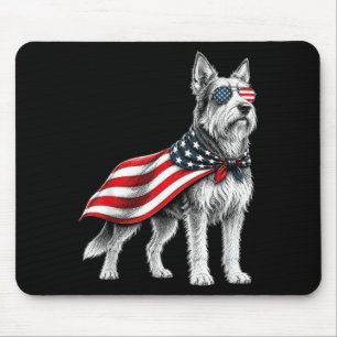 Berger Picard 4th Of July Aamerican Flag Dog Mouse Pad