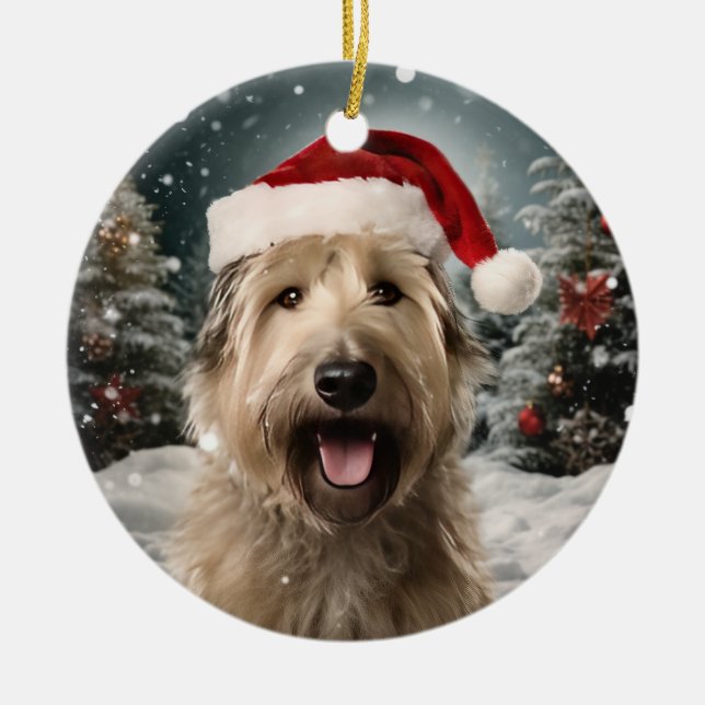 Berger Picard Dog Christmas Keepsake Ceramic Ornament (Front)