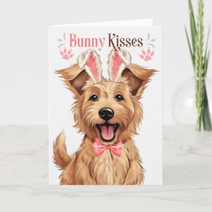 Berger Picard Dog in Bunny Ears for Easter Holiday Card