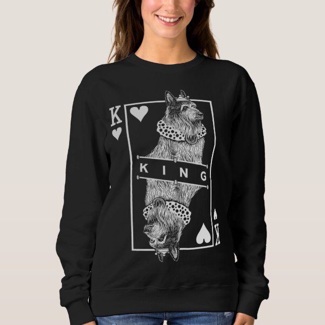 Berger Picard King Of Hearts  Dog  Pop Sweatshirt (Front)
