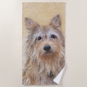 Berger Picard Painting - Cute Original Dog Art Beach Towel