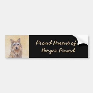 Berger Picard Painting - Cute Original Dog Art Bumper Sticker