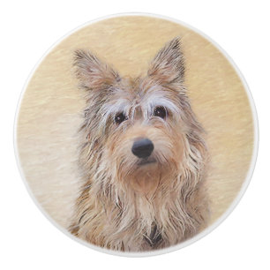 Berger Picard Painting - Cute Original Dog Art Ceramic Knob