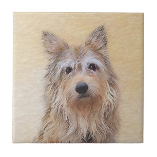 Berger Picard Painting - Cute Original Dog Art Ceramic Tile