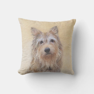 Berger Picard Painting - Cute Original Dog Art Cushion