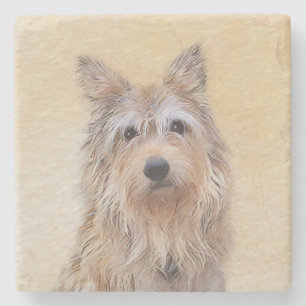 Berger Picard Painting - Cute Original Dog Art Stone Coaster