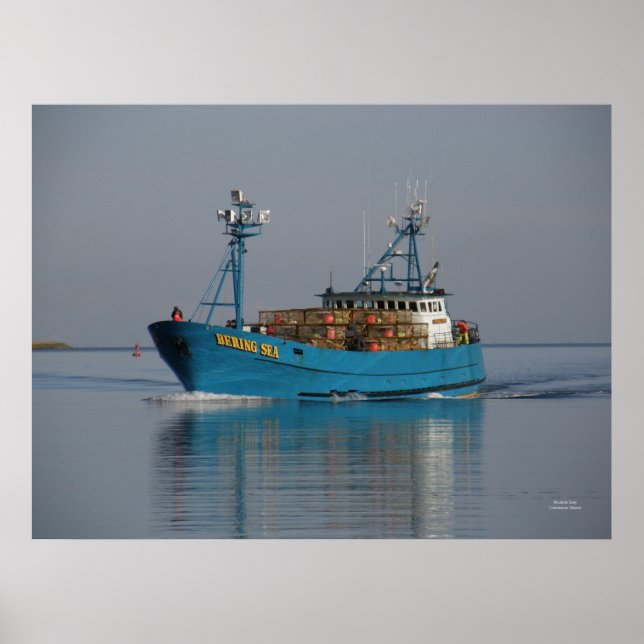 Bering Sea, Crab Boat in Dutch Harbour, AK Poster (Front)