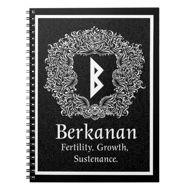 Berkanan Rune /Fertility / Black Version Notebook (Front)