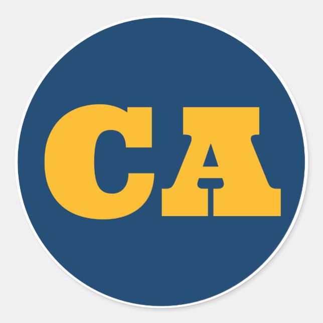 Berkeley (CA) - Blue x Gold x White Classic Round Sticker (Front)