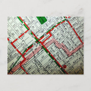 Berkeley, CA Vintage Map Postcard